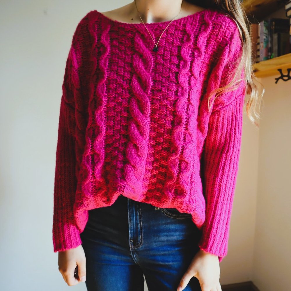 Pink Lily oversized pink sweater